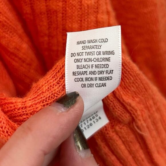 J Jill Coral Linen Blend Open Front Waterfall Cardigan Size XL Petite - Picture 6 of 6